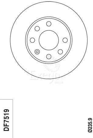 TRW Brake Rotor 236mm Front DF7519S