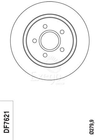 TRW Brake Rotor 279.9mm Rear DF7621S