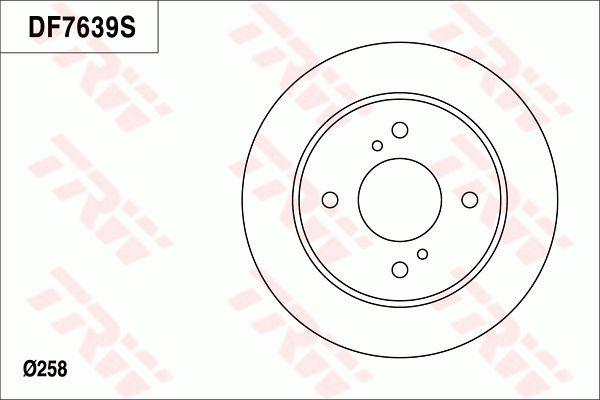 TRW Brake Rotor 257mm Rear DF7639S