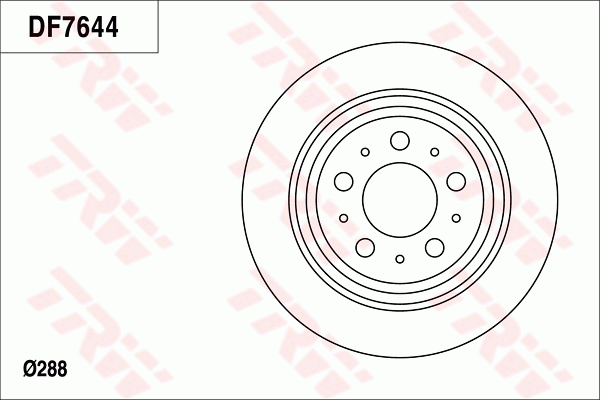 TRW Brake Rotor Single 288mm Rear DF7644S