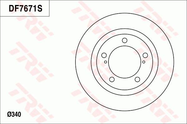 TRW Brake Rotor 340mm Front DF7671S