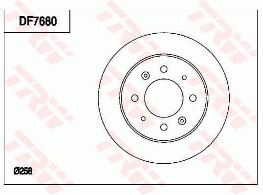 TRW Brake Rotor Single 258mm Rear DF7680S
