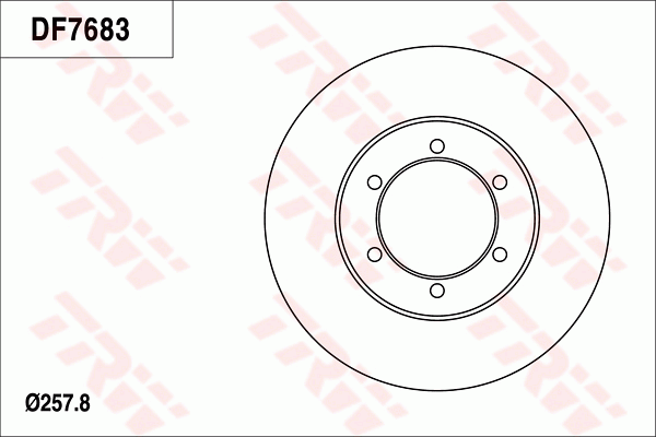 TRW Brake Rotor Single 258mm Front DF7683S
