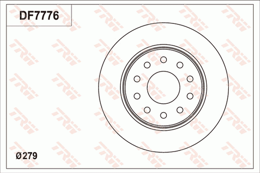 TRW Brake Rotor 279mm Rear DF7776S