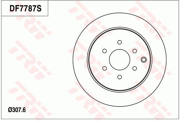 TRW Brake Rotor 307.74mm Rear DF7787S
