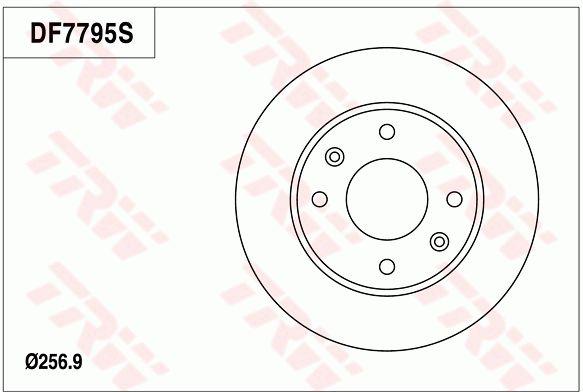 TRW Brake Rotor 256.9mm Front DF7795S