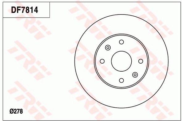 TRW Brake Rotor 278mm Front DF7814S