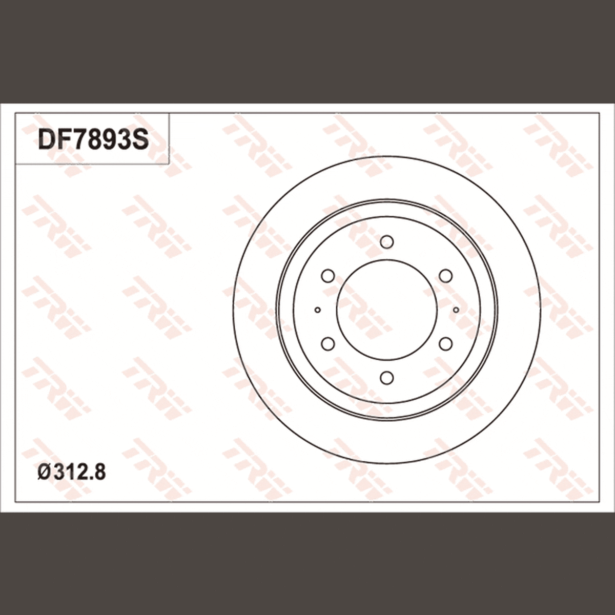 TRW Brake Rotor Single 312.8mm Rear DF7893S