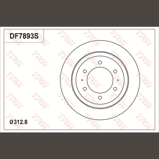 TRW Brake Rotor Single 312.8mm Rear DF7893S