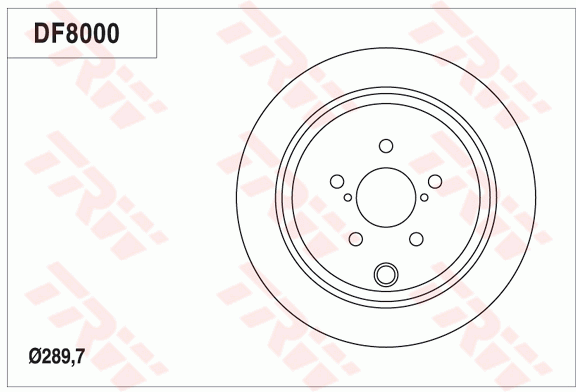 TRW Brake Rotor 289.7mm Rear DF8000S