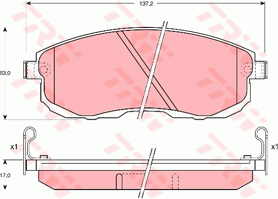 TRW DTEC Brake Pad Set Front GDB1003DT