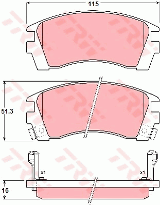 TRW DTEC Brake Pad Set Front GDB1013DT