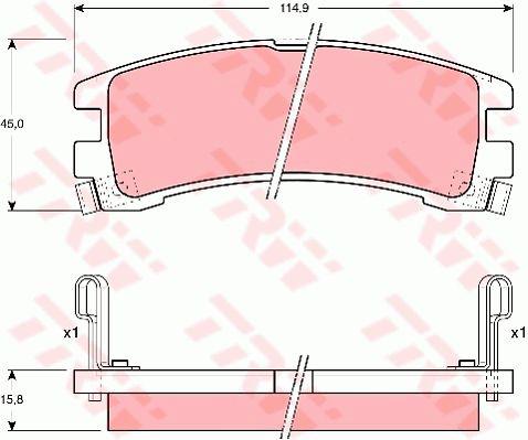 TRW DTEC Brake Pad Set Rear GDB1018DT