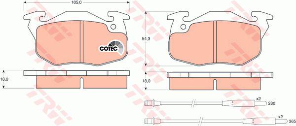 TRW Cotec Brake Pad Set Front GDB1033