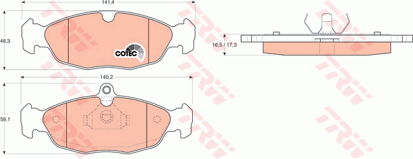 TRW DTEC Brake Pad Set Front GDB1040DT