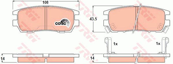 TRW DTEC Brake Pad Set Rear GDB1127DT