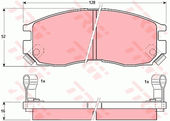 TRW DTEC Brake Pad Set Front GDB1128DT