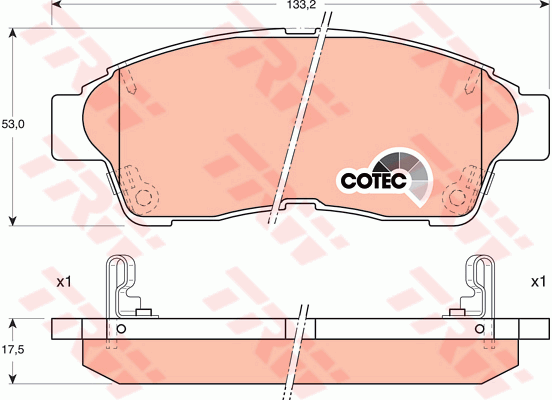 TRW DTEC Brake Pad Set Front GDB1143DT
