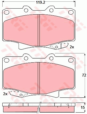 TRW DTEC Brake Pad Set Front GDB1154DT