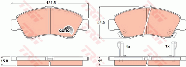 TRW DTEC Brake Pad Set Front GDB1164DT