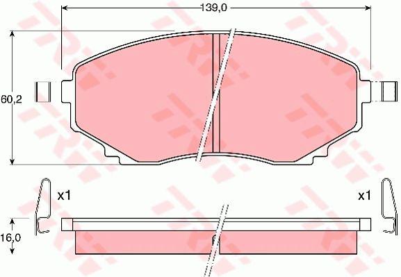 TRW DTEC Brake Pad Set Front GDB1177DT