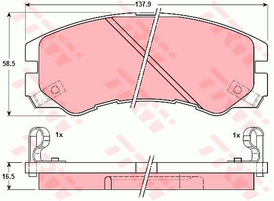 TRW DTEC Brake Pad Set Front GDB1186DT