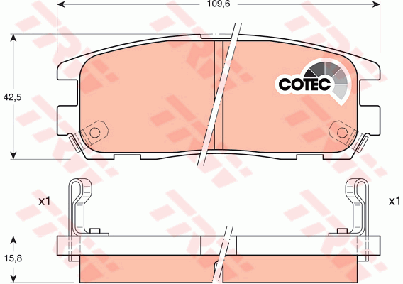 TRW DTEC Brake Pad Set Rear GDB1187DT