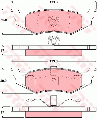 TRW Cotec Brake Pad Set Rear GDB1234