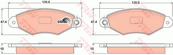 TRW Cotec Brake Pad Set Front GDB1321
