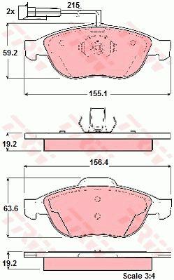 TRW Cotec Brake Pad Set Front GDB1337