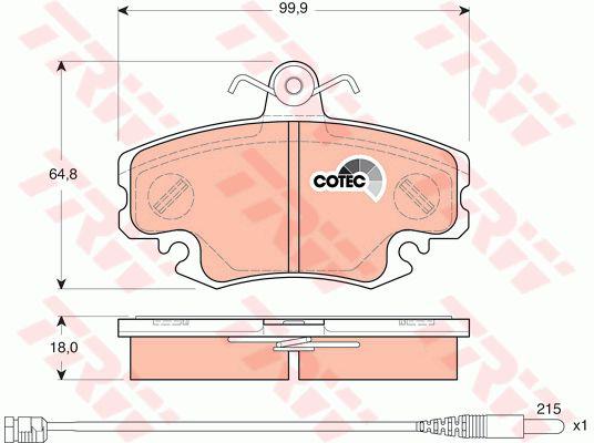 TRW Cotec Brake Pad Set Front GDB1465