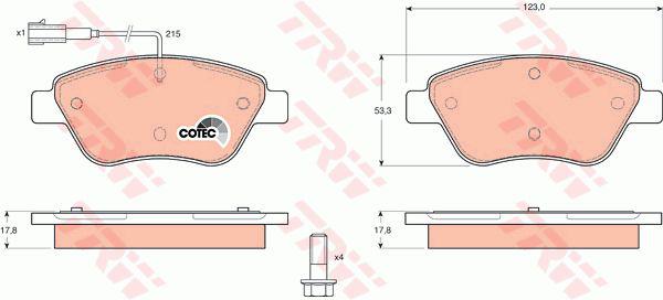 TRW Cotec Brake Pad Set Front GDB1482