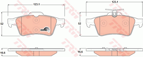 TRW DTEC Brake Pad Set Rear GDB1621DT