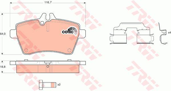 TRW Cotec Brake Pad Set Front GDB1629