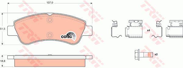 TRW Cotec Brake Pad Set Front GDB1677