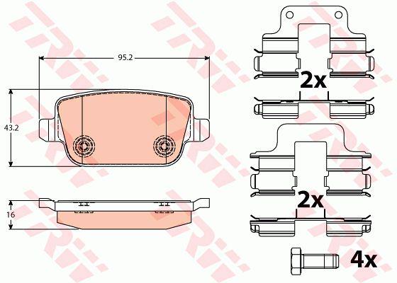TRW Cotec Brake Pad Set Rear GDB1709