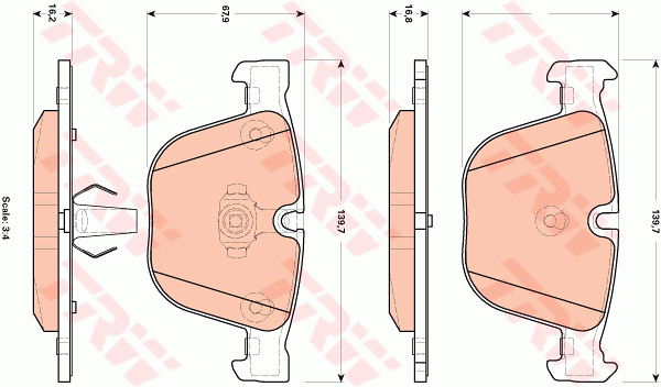 TRW Cotec Brake Pad Set Rear GDB1892