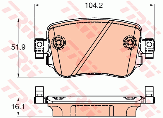 TRW Cotec Brake Pad Set Rear GDB2042