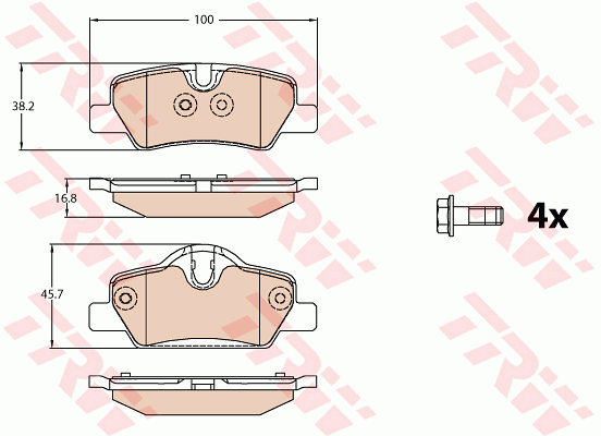 TRW Cotec Brake Pad Set Rear GDB2088