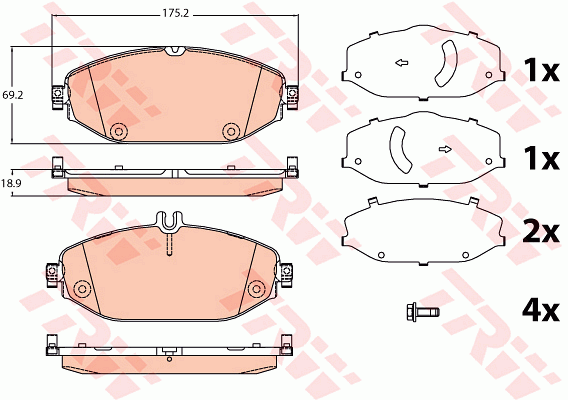 TRW Cotec Brake Pad Set Front GDB2097