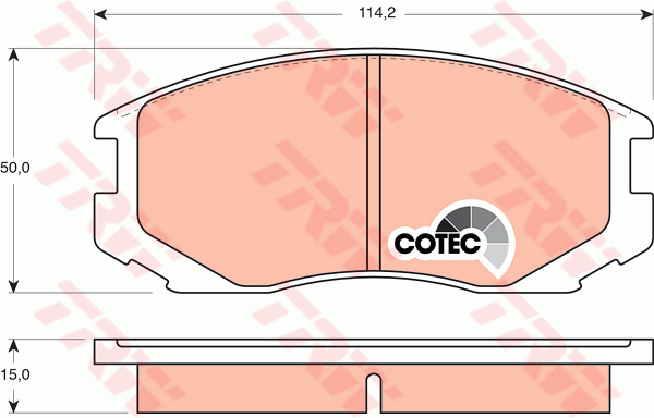 TRW DTEC Brake Pad Set Front GDB3046DT