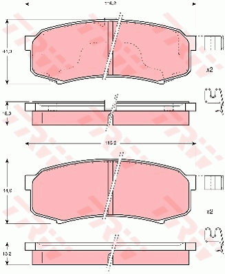 TRW DTEC Brake Pad Set Rear GDB3110DT