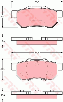TRW Cotec Brake Pad Set Rear GDB3113