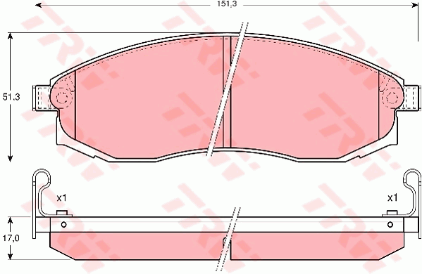 TRW DTEC Brake Pad Set Front GDB3124DT