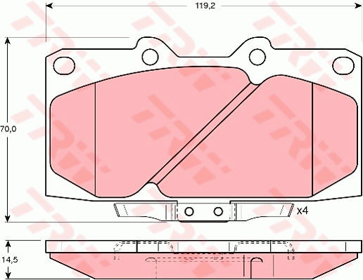 TRW Cotec Brake Pad Set Front GDB3131