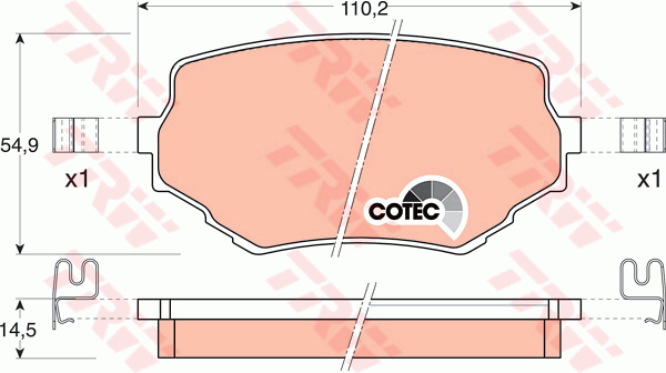 TRW DTEC Brake Pad Set Front GDB3132DT