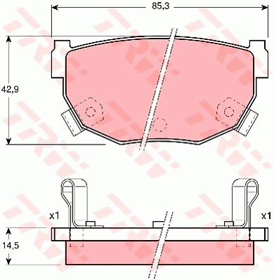 TRW Cotec Brake Pad Set Rear GDB3143