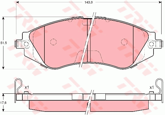 TRW DTEC Brake Pad Set Front GDB3171DT