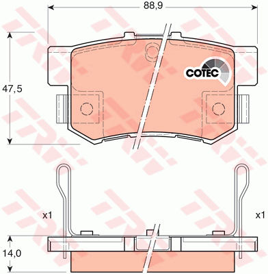 TRW DTEC Brake Pad Set Rear GDB3175DT