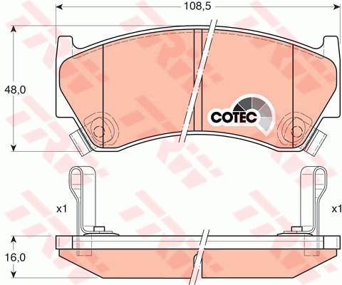TRW DTEC Brake Pad Set Front GDB3180DT